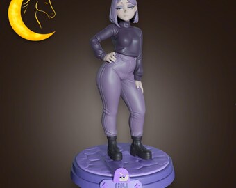 Green Owl Girl Figurine | Language Learning Mascot Inspired Fan Art | 3D Printed Collectible