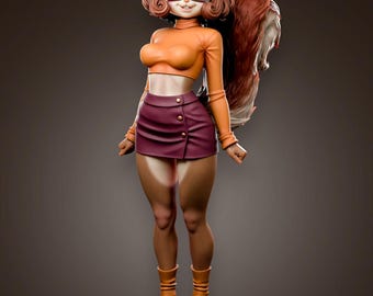 Mystery Nerd Squirrel Girl Figurine | Retro Cartoon Inspired Statue | 3D Printed Collectible Model