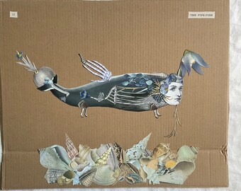 Number Twenty One Original Collage on cardboard by Katie McCann