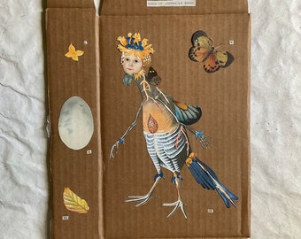 Number Eighteen Original Collage on Cardboard by Katie McCann