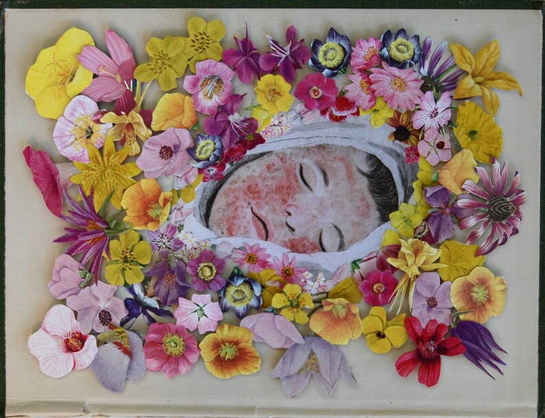 Spring Fever Original Collage On Book Cover by Katie McCann #februllage2020