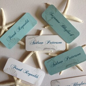 Place Cards Sea Shells Escort Cards Wedding/Quince/Bat Mitzvah Beach Theme image 1