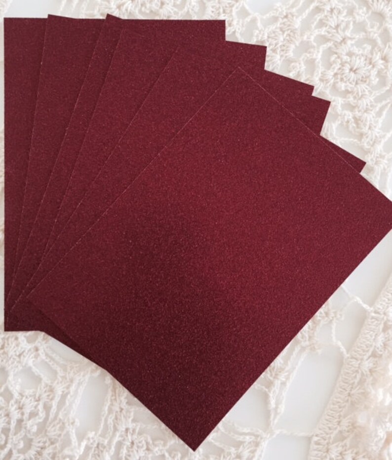 Red Glitter Cardstock 5x7 for DIY Wedding or Quince Etsy