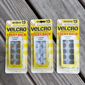 15 Velcro Brand Circular Sticky Pads - Coins - Dots Stick On Fasteners Hook and Loop 15mm 5/8 inch Black, Beige, Clear or White