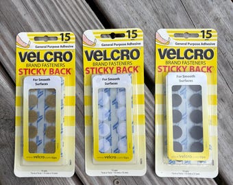 15 Velcro Brand Circular Sticky Pads - Coins - Dots Stick On Fasteners Hook and Loop 15mm 5/8 inch Black, Beige, Clear or White