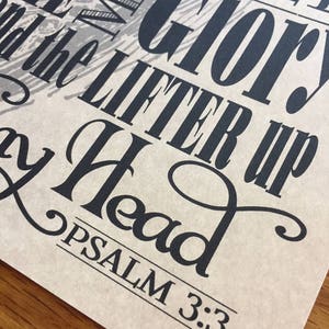 Inspirational Verse Print Psalm 3:3 'Lifter Up of My Head' Scripture Wall Art Frameable Print Gift Encouragement Strength Friend image 4