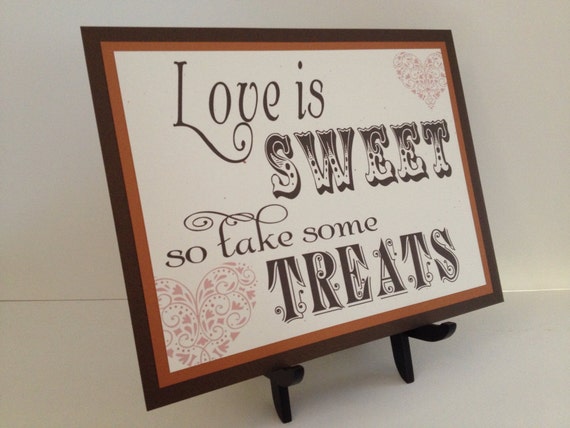 Wedding Reception Sign For Candy Bar Buffet Love Is Sweet Etsy