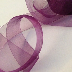 Midori Ribbon 3/4 Inch Blackberry Purple Wedding DIY Organdy 3 - Etsy