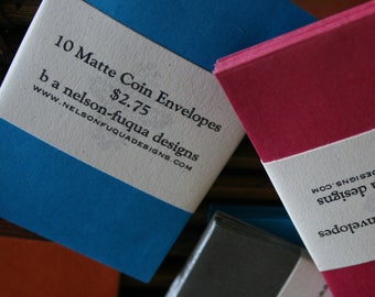 Tiny Envelopes for Business Cards, Wish Books, Favors, Etc. DIY Wedding - Quince - Sweet Sixteen Aqua Coral Kraft