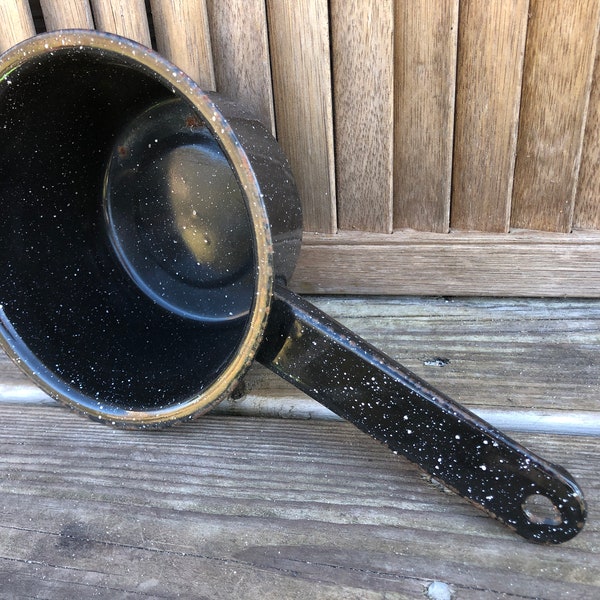 Vintage Graniteware Sauce Pan Farmhouse Chic - Cottage Style