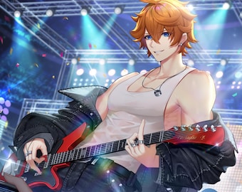 Tartaglia Badge, Laser Ticket, Translucent Card, Postcard, Polaroid, Childe, Concert, Idol, Gift, fanart, Genshin Impact, AshFantasyRoom