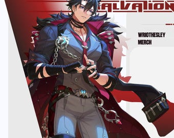 Wriothesley Wrio Badge, Laser Ticket, Postcard, Polaroid, Gift, fanart, Genshin Impact, AshFantasyRoom