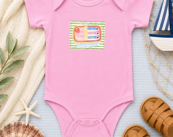 Personalized Triplet Sibling Sardine Baby Bodysuit
