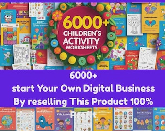 Kids Learning Activity Worksheets: 6000+ Printable Pages (Digital Download) | editable, PLR, MRR