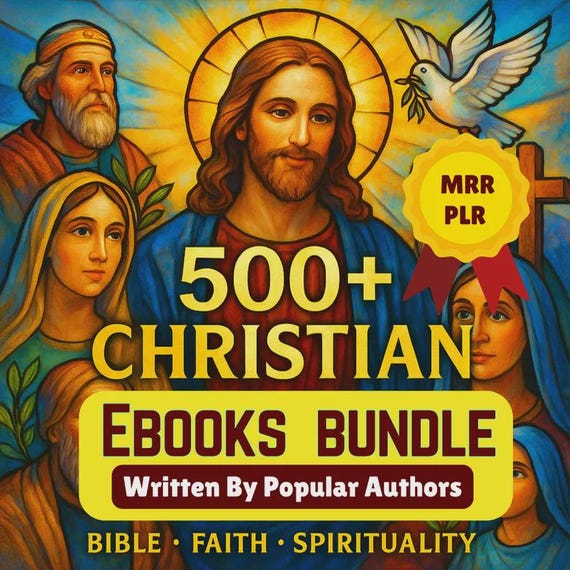 500+ Bible & Christian eBooks | Non-denominational | Jesus/Yeshua Study, Spiritual Growth - MRR PLR Resell Rights