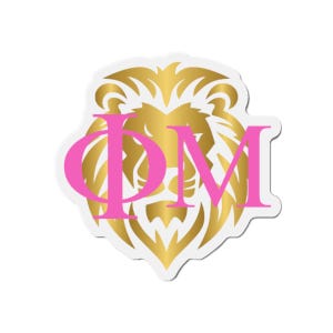 Gold Lion Die-Cut Magnets - Phi Mu Fraternity Decor, Gift for Sorority Sisters, College Living, Home Office, Fun Party Favors