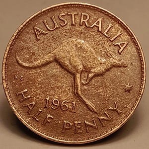 1961 Australia Half Penny Queen Elizabeth II