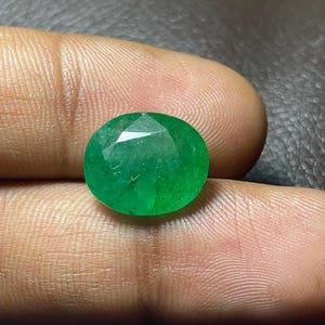 Top Quality Emerald Loose Gemstone | Faceted Oval Cut Green Emerald | Genuine May Birthstone Crystal for Jewelry Making & Healing Gifts