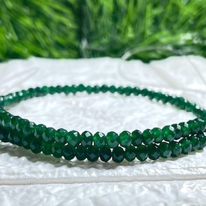 Natural Emerald Cut Faceted Beads Strand, Genuine Green Emerald Gemstone Beads, Loose Faceted Emerald Strand for Jewelry Making, Gift For Hr