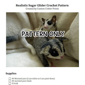 Realistic Sugar Glider Crochet PATTERN