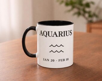 Aquarius Gift, Aquarius Mug, Horoscope Mug, Astrology Coffee Cup, Zodiac Mug for Her or Him