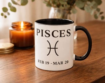Pisces Zodiac Mug, Astrology Coffee Cup, Pisces Birthday Gift, Horoscope Mug, 11 oz Ceramic Mug