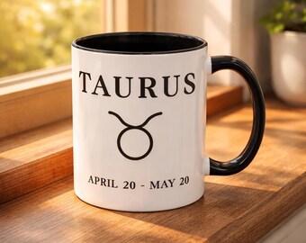 Taurus Mug, Zodiac Gift for Her, Astrology Coffee Mug, Taurus Birthday Gift April May, Horoscope Mug, Minimalist Aesthetic Cup