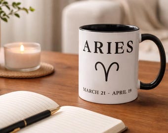 Aries Zodiac Mug, Astrology Coffee Cup, Aries Gift, Horoscope Mug, Birthday Gift for Her, Zodiac Sign Tea Cup, 11oz Ceramic Mug