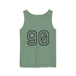 90s Print Tank Top: Garment-Dyed Ring Spun Cotton Sleeveless Shirt