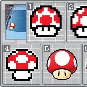 SUPER MUSHROOM vinyl decal from Super Mario Bros. Choose Your Mushroom 8bit Sprite Stickers
