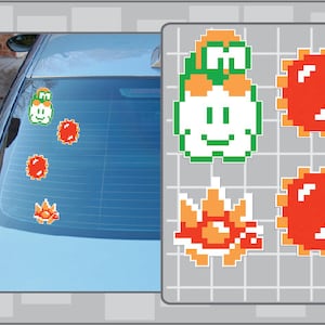 LAKITU & SPINYS 8bit Sprite Pack vinyl decals from Super Mario Bros. Cloud Koopa