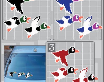 Set of 3 DUCKS Sprites vinyl decals No. 1 from Duck Hunt Sticker for almost anything!