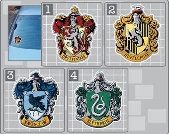 House Crests from Harry Potter Vinyl Decal Pick Your Favorite House Sticker Car Window Decal, Gryffindor, Hufflepuff, Ravenclaw, Slytherin