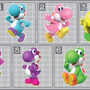 YOSHI Vinyl Decal from Super Mario Bros. Choose a Character Set #1 Yoshi Stickers