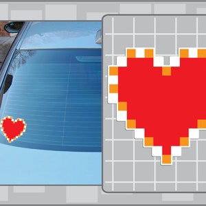 Original HEART CONTAINER Sprite from the Legend of Zelda 8Bit Life Vinyl Decal Video Game Sticker Laptop Car Window Decal