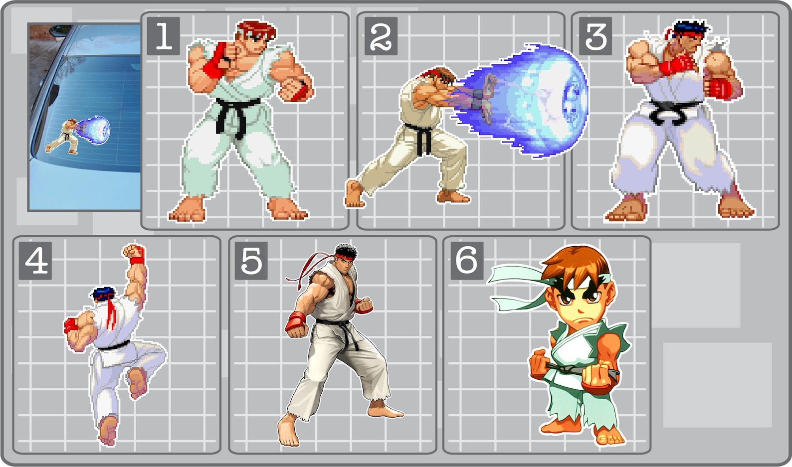 Stickers Ryu RYU From Street Fighter Vinyl Decal Choose Your Favorite Arcade Sticker ...