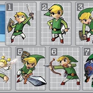 LINK Vinyl Decal from the Legend of Zelda Choose Your Version Pack #3, Wind Waker, Majora's Mask, Laptop Phone Sticker