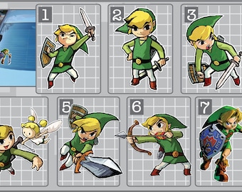 LINK Vinyl Decal from the Legend of Zelda Choose Your Version Pack #3, Wind Waker, Majora's Mask, Laptop Phone Sticker
