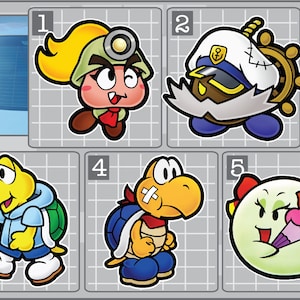 Paper Mario Characters Vinyl Decal Choose Your Favorite! Goombella, Admiral Bombery, Lady Bow, Koops, Kooper