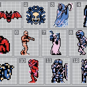 CASTLEVANIA Enemies Sprites vinyl decals Car Window Laptop Decal Frankenstein, Medusa, igor, and more!