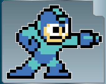 MEGA MAN Standing Blast Sprite from Mega Man 8 Bit Vinyl Decal Sticker