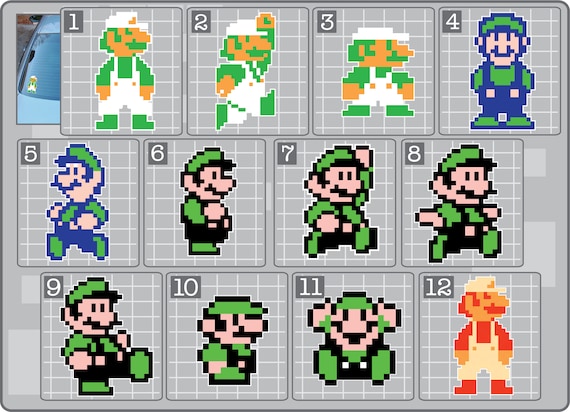 LUIGI Vinyl Decal From Super Mario Choose Your Version Pack