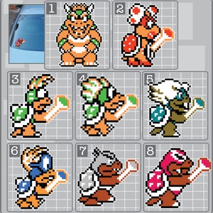 KOOPALINGS Sprites vinyl decal from Super Mario Bros. Choose Your Favorite Koopa, Sticker for almost anything!