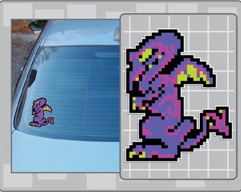 RIDLEY Sprite from Metroid 8Bit Vinyl Decal Video Game Sticker Laptop Car Window Decal