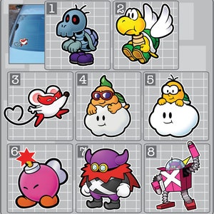 Paper Mario Characters Vinyl Decal Choose Your Favorite! Dark Bones, Koopa Troopa, Ms. Mowz, Lord Crump, Lakilester and More!