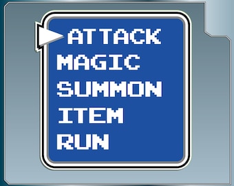 ATTACK MENU from Final Fantasy Funny Video Game bumper sticker