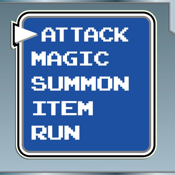 ATTACK MENU from Final Fantasy Funny Video Game bumper sticker