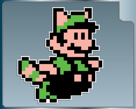 RACCOON LUIGI Sprite vinyl decal from Super Mario Bros. 3 Sticker for almost anything!