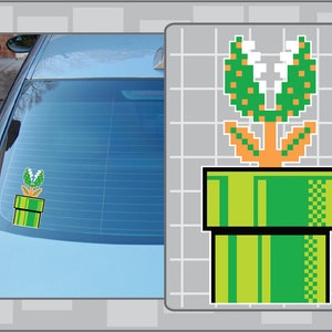 PIRANHA Plant with Pipe 8Bit Sprite Vinyl Decal No. 1 from Super Mario Bros. NES Sticker