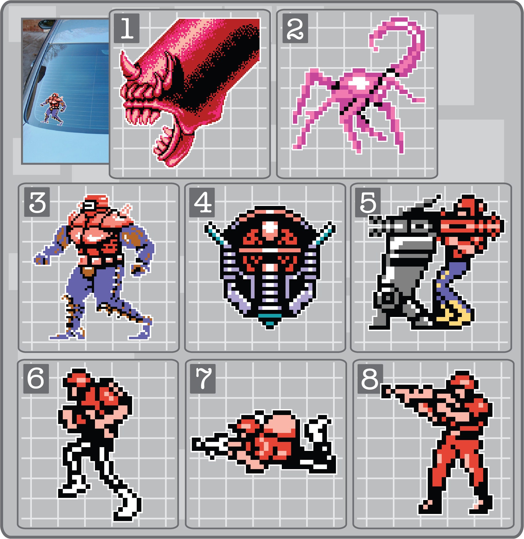 Enemy Characters From CONTRA Vinyl Decal Choose Your